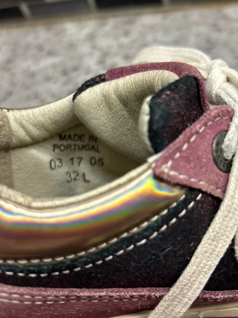 Birkenstock Astee Kids Glitter suede mauve/pink lace-Up Sneakers size 1(32)